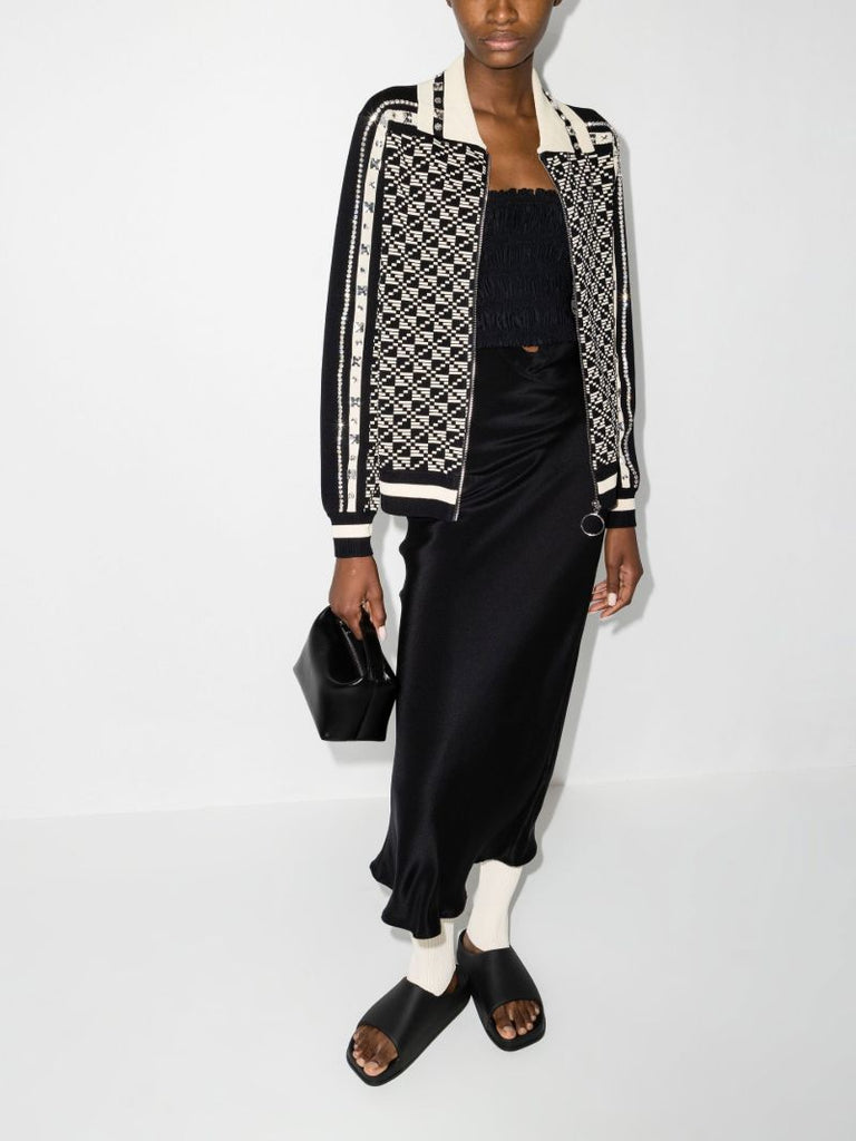 Black Dean Crystal-embellished Track Jacket