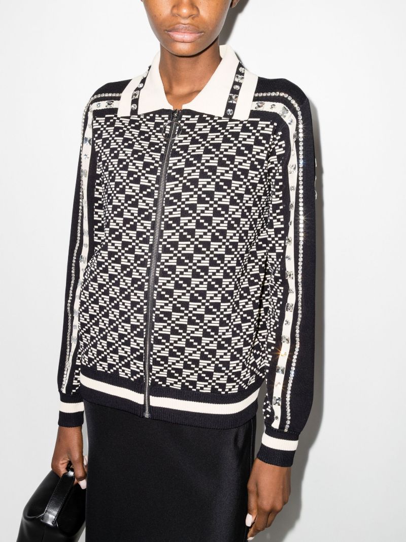 Black Dean Crystal-embellished Track Jacket