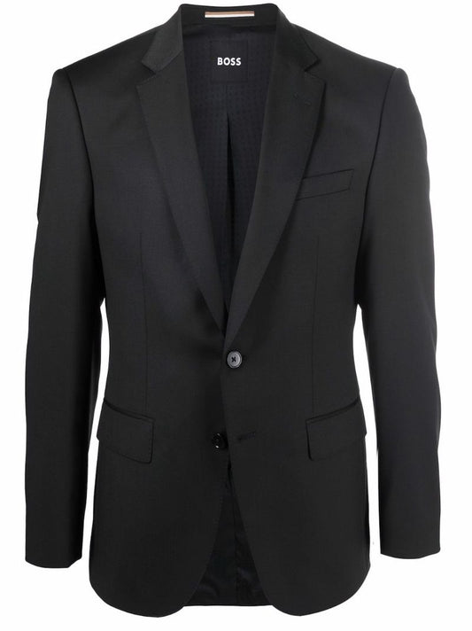 Black Single Breasted Wool Blazer