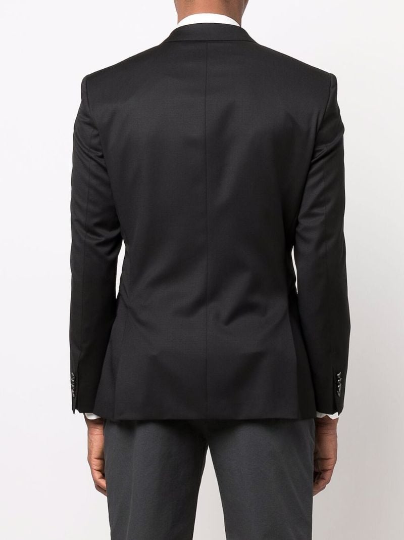 Black Single Breasted Wool Blazer