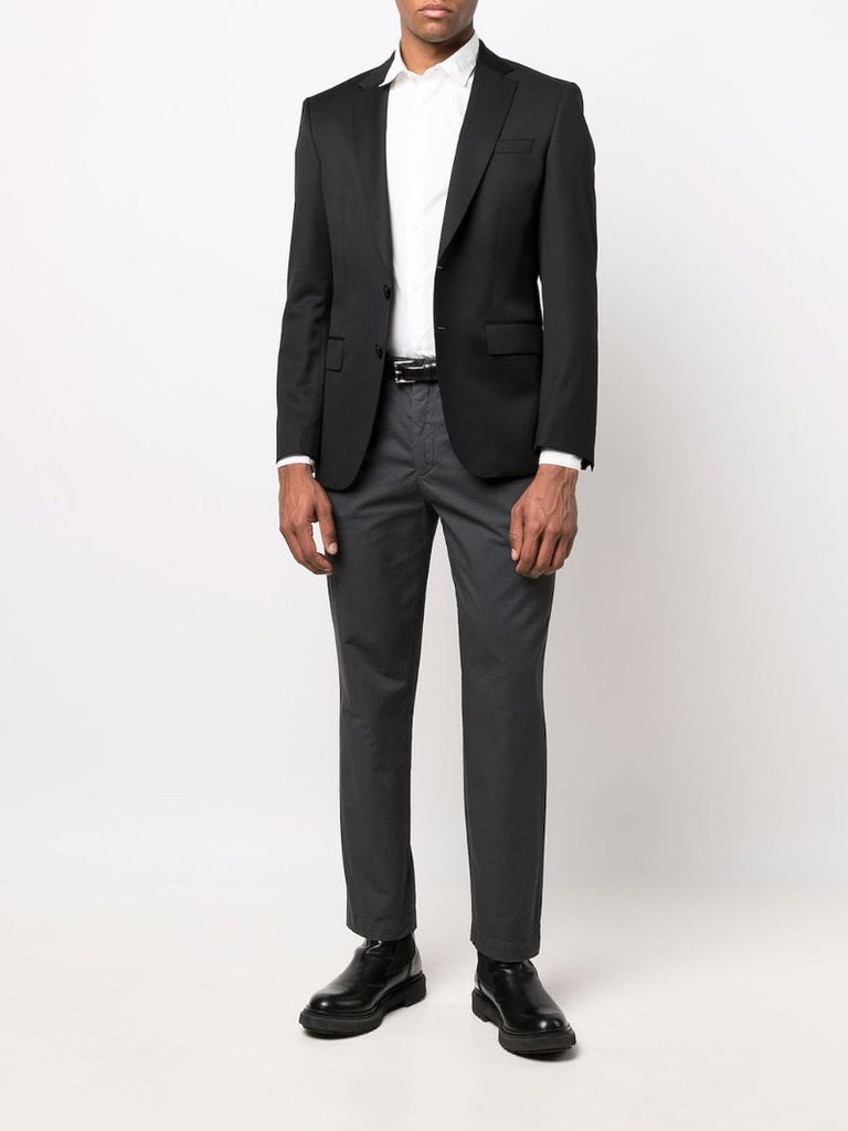 Black Single Breasted Wool Blazer