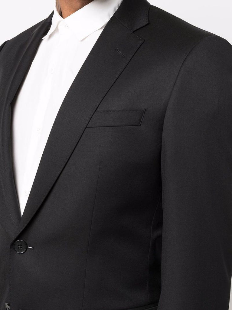 Black Single Breasted Wool Blazer