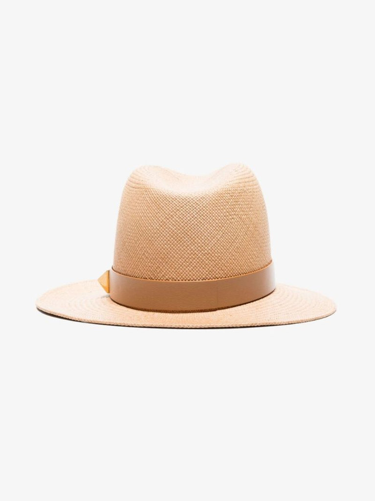 Neutral Roman Stud Straw Sun Hat