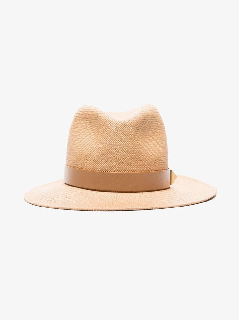 Neutral Roman Stud Straw Sun Hat