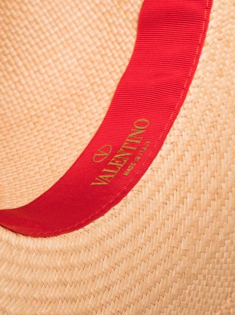 Neutral Roman Stud Straw Sun Hat
