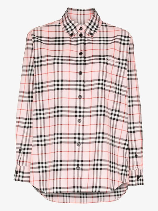 Pink Ivanna Checked Cotton Shirt