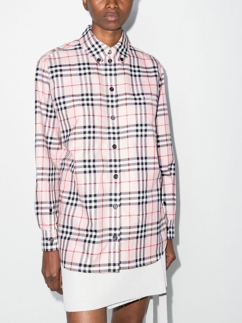 Pink Ivanna Checked Cotton Shirt