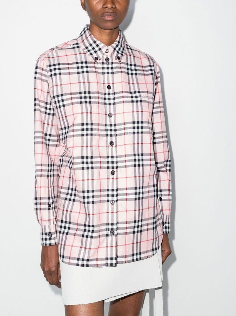 Pink Ivanna Checked Cotton Shirt