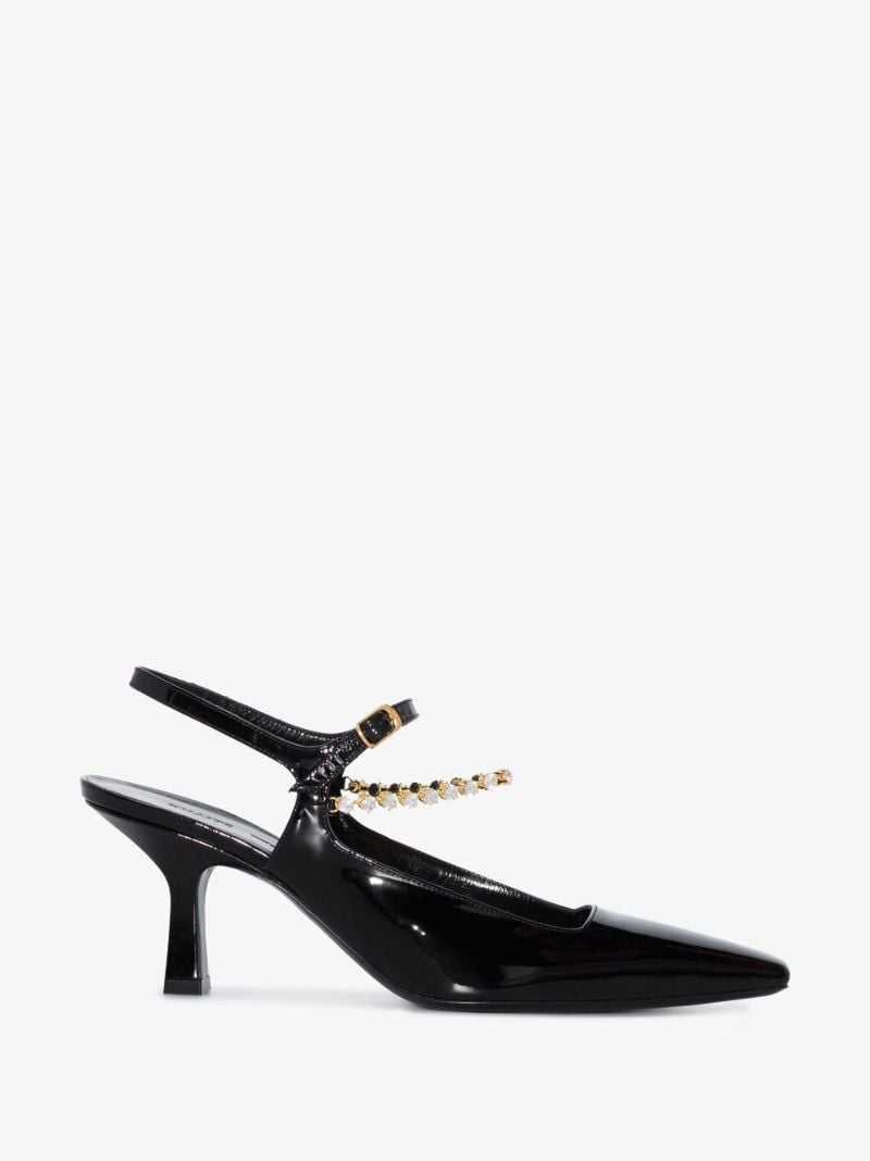 Black the Sidney 65 Crystal Leather Pumps