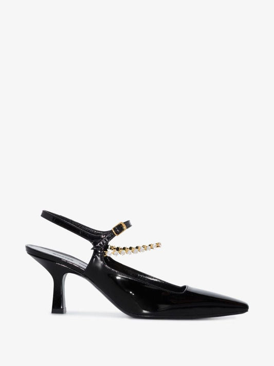 Black the Sidney 65 Crystal Leather Pumps