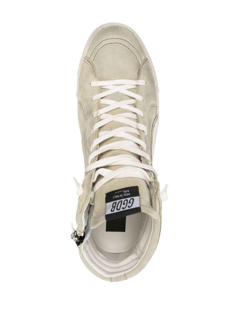 Green Slide High-top Suede Sneakers