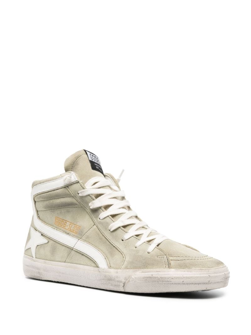 Green Slide High-top Suede Sneakers