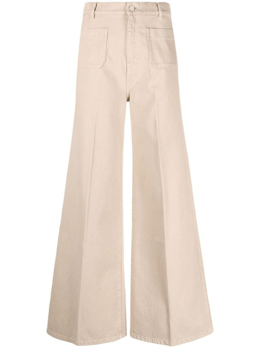Neutral Brompton Wide Leg Jeans