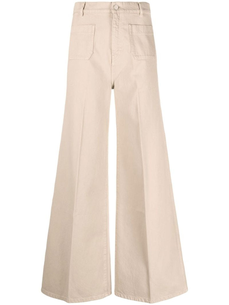 Neutral Brompton Wide Leg Jeans