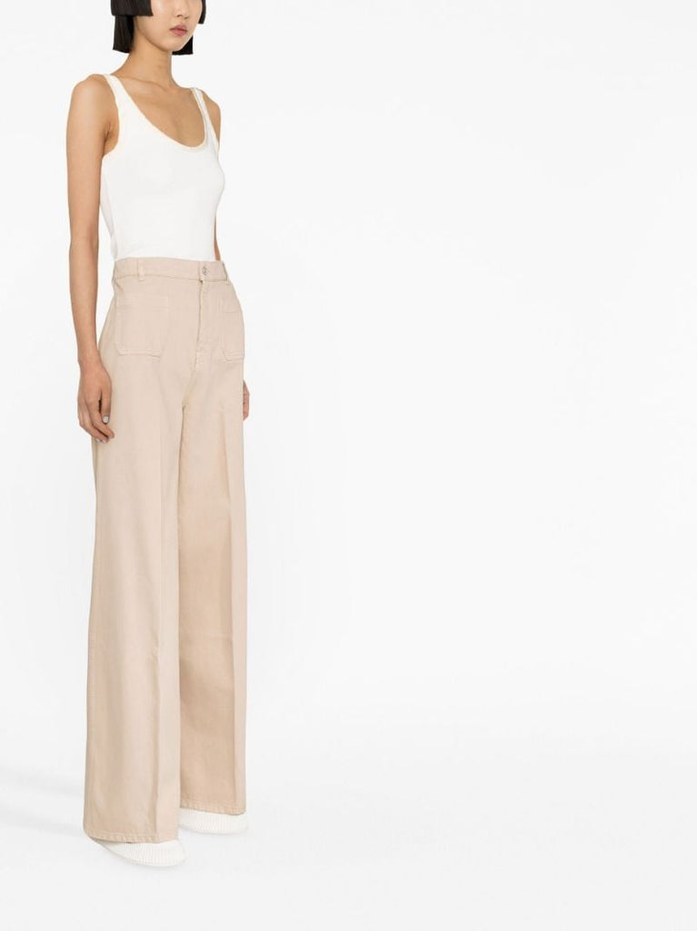 Neutral Brompton Wide Leg Jeans