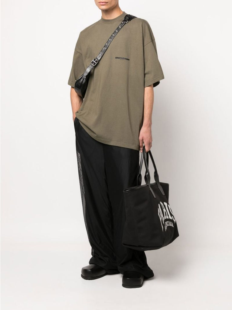 Green Logo Print Oversized Cotton T-shirt