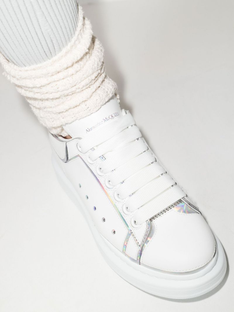 White and Holographic Oversized Sneakers