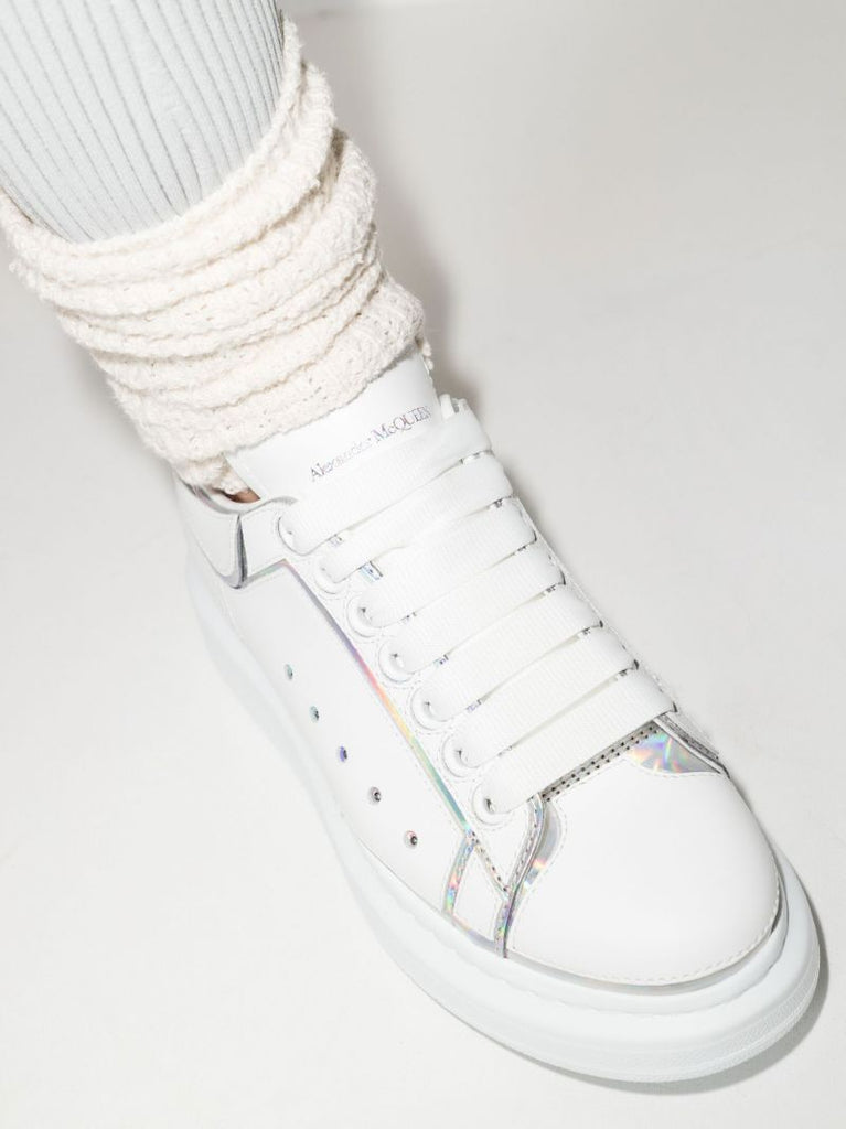 White and Holographic Oversized Sneakers