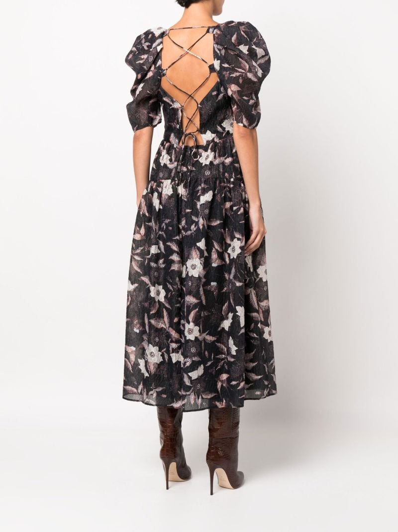 Talia Floral Print CloquÃ_x0083_Â© Midi Dress