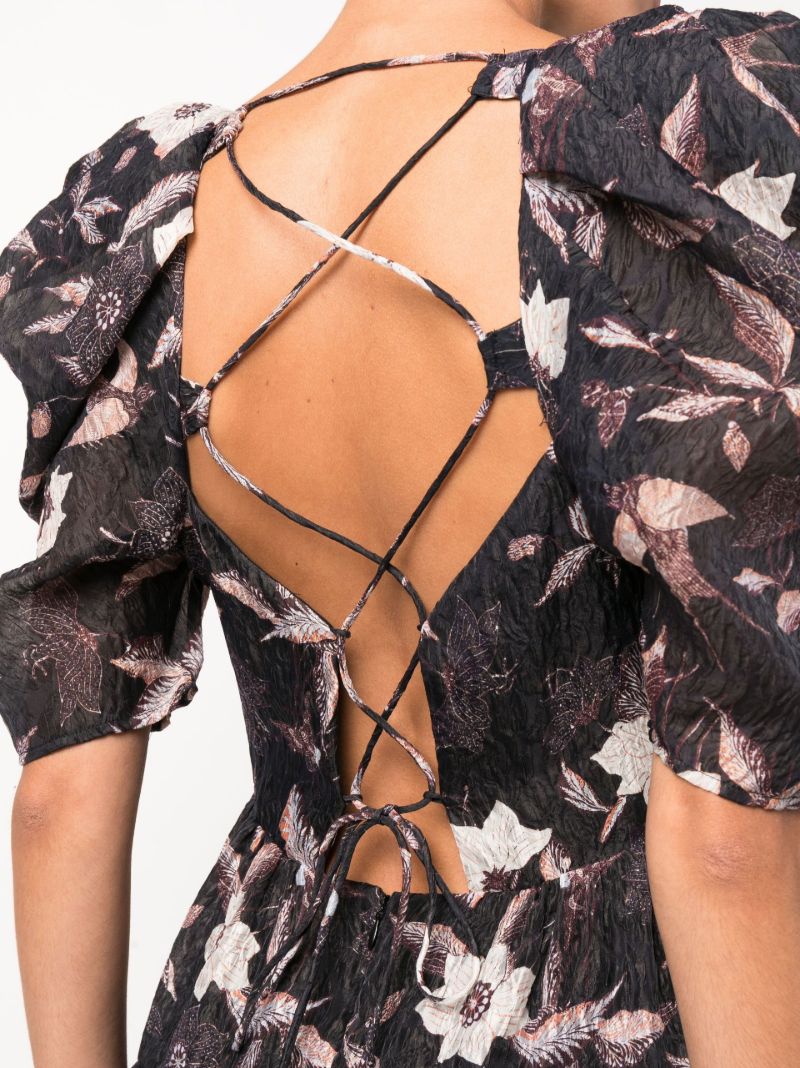 Talia Floral Print CloquÃ_x0083_Â© Midi Dress