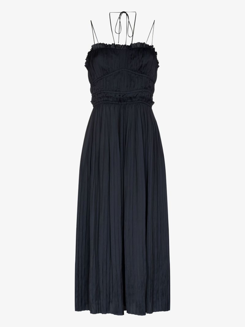 Blue Neveah PlissÃ_x0083_Â© Midi Dress