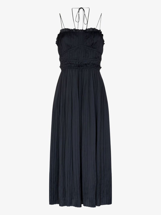 Blue Neveah PlissÃ_x0083_Â© Midi Dress