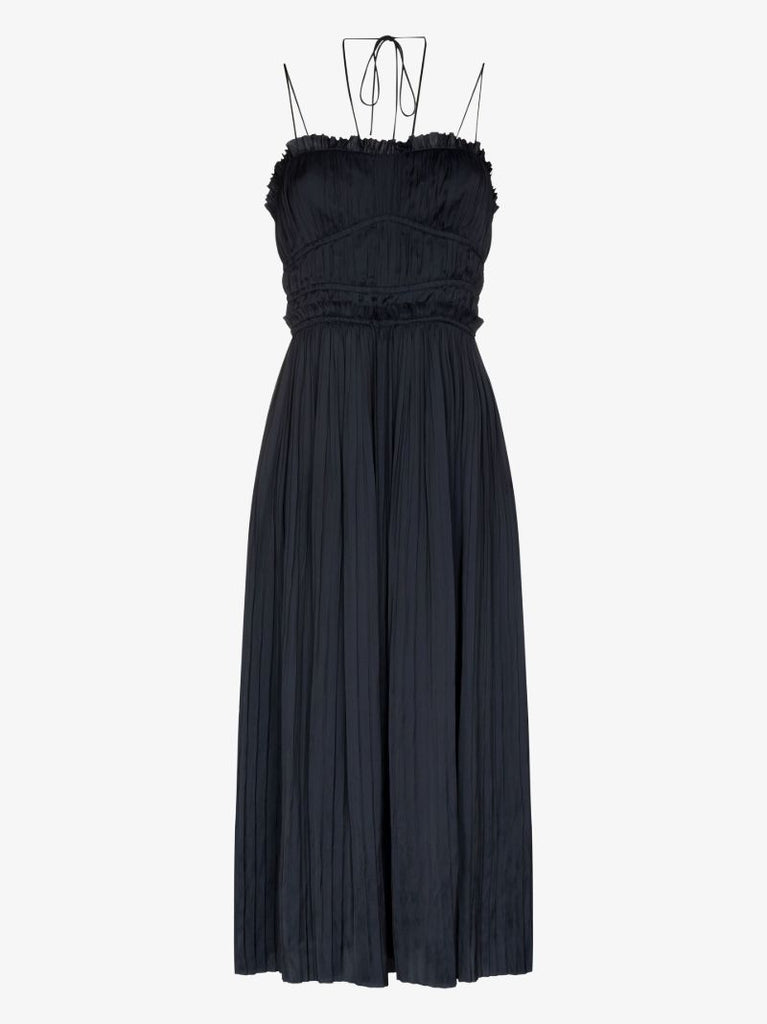 Blue Neveah PlissÃ_x0083_Â© Midi Dress