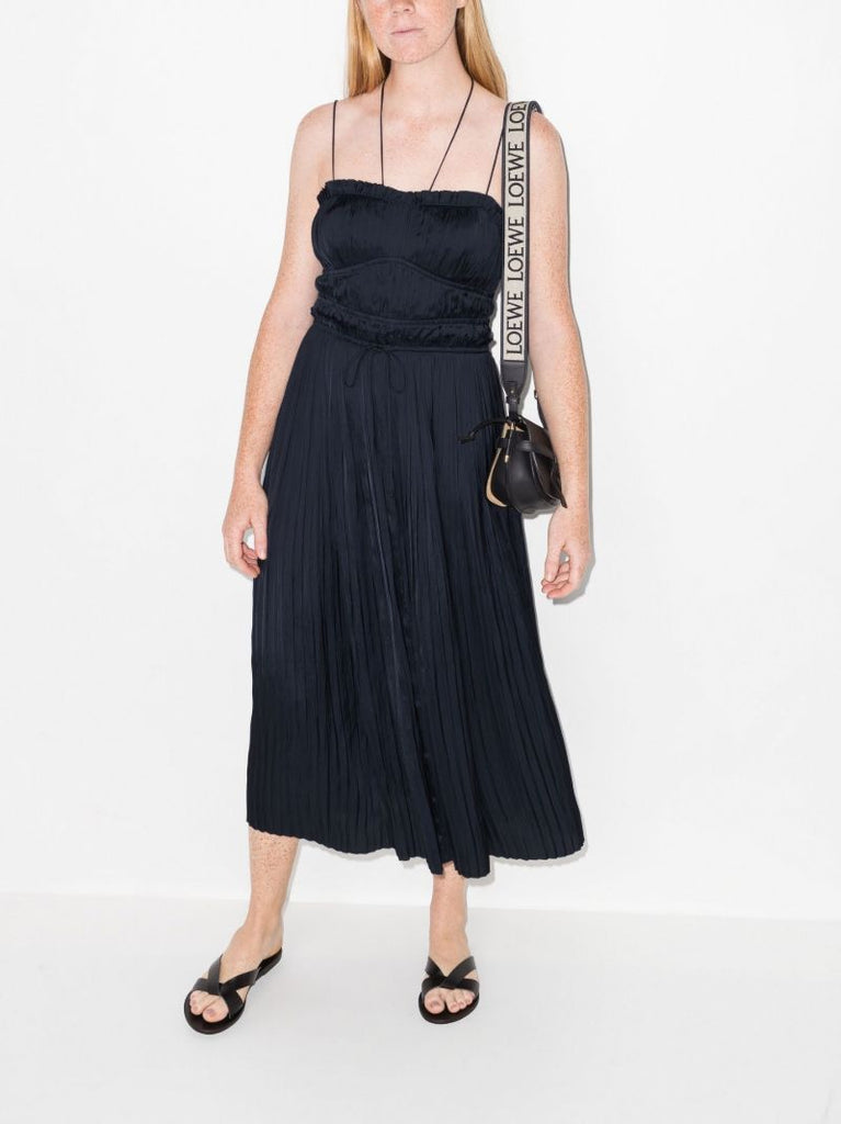 Blue Neveah PlissÃ_x0083_Â© Midi Dress