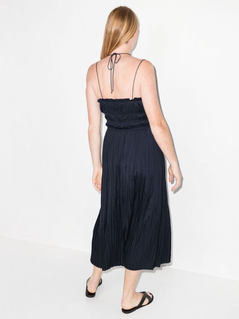 Blue Neveah PlissÃ_x0083_Â© Midi Dress