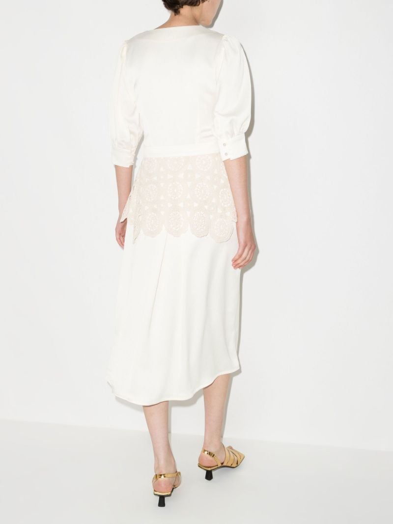 Neutral Crochet-trim Shirt Dress