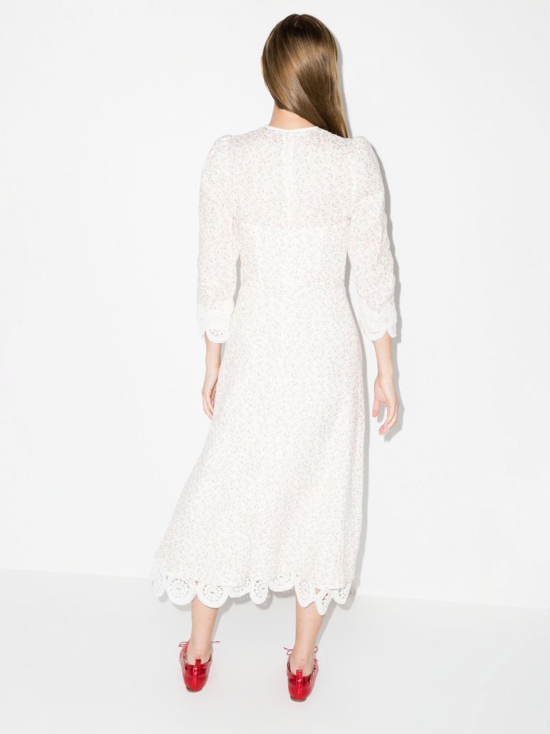 White MacramÃ_x0083_Â© Cotton Midi Dress