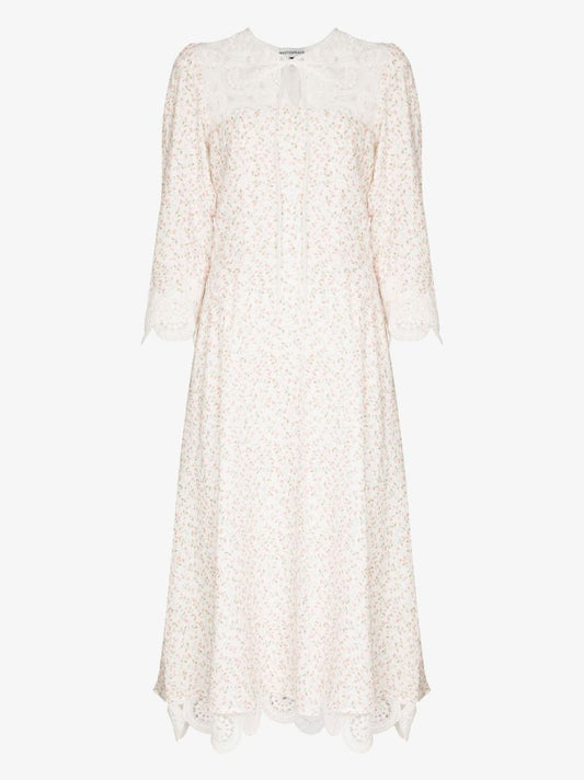 White MacramÃ_x0083_Â© Cotton Midi Dress
