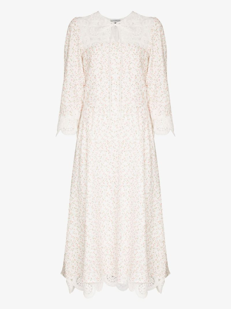 White MacramÃ_x0083_Â© Cotton Midi Dress