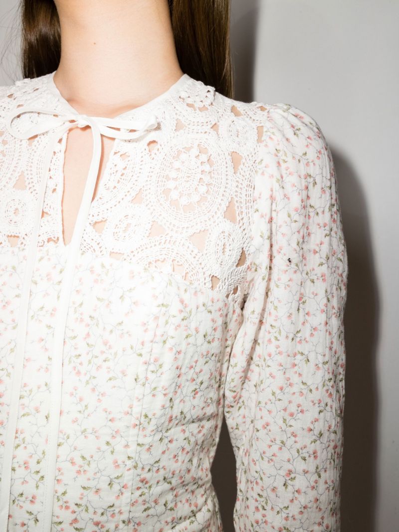 White MacramÃ_x0083_Â© Cotton Midi Dress