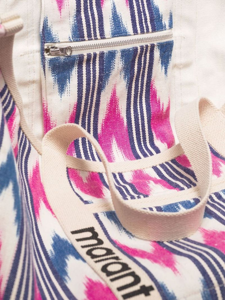 Neutral Warden Striped Canvas Tote Bag