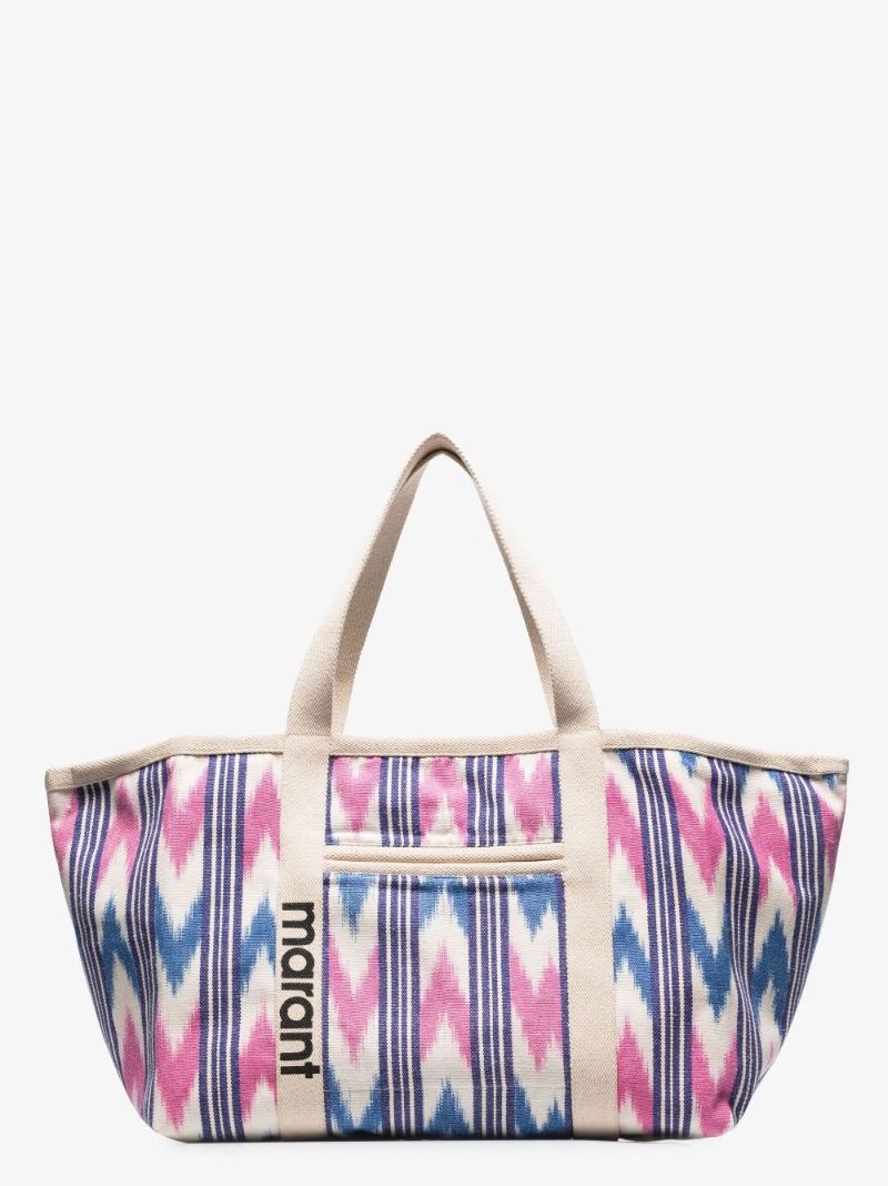 Neutral Warden Striped Canvas Tote Bag