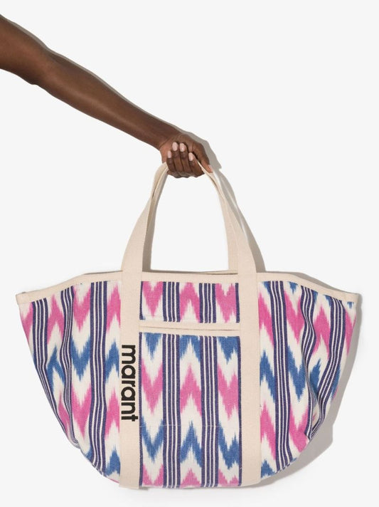 Neutral Warden Striped Canvas Tote Bag