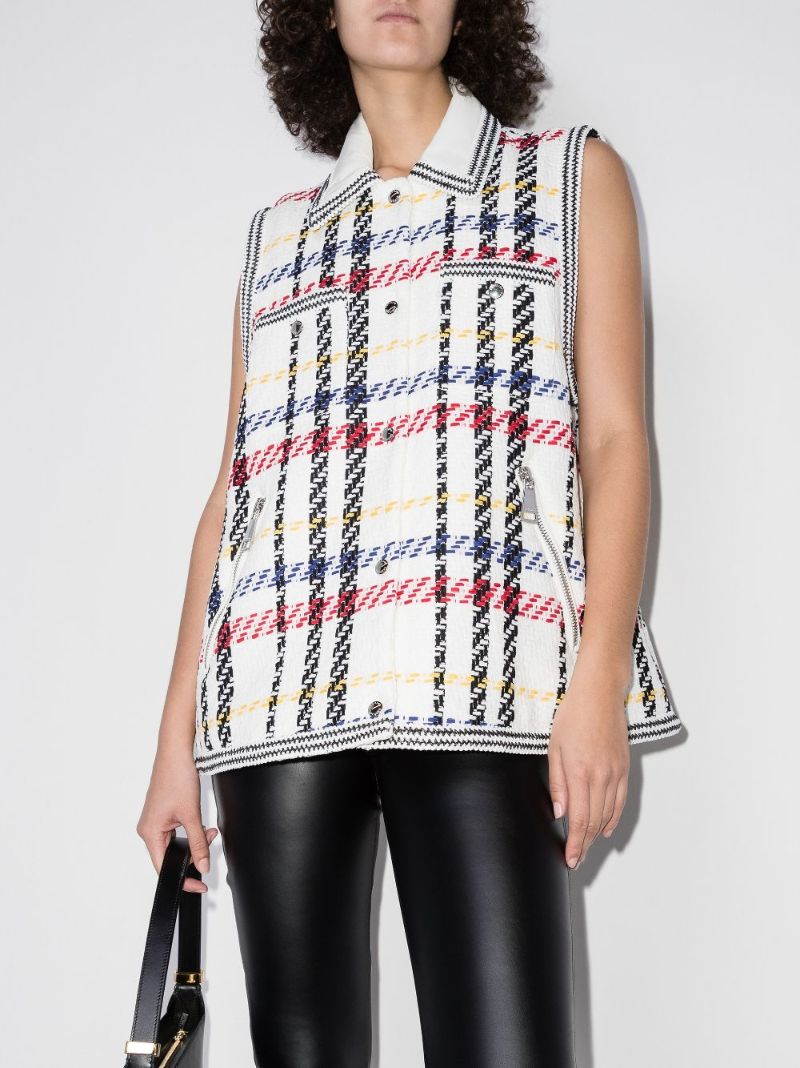 Sleeveless Tweed Overshirt
