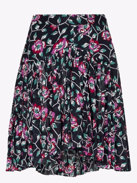Saureena Ruffled Floral Print Mini Skirt