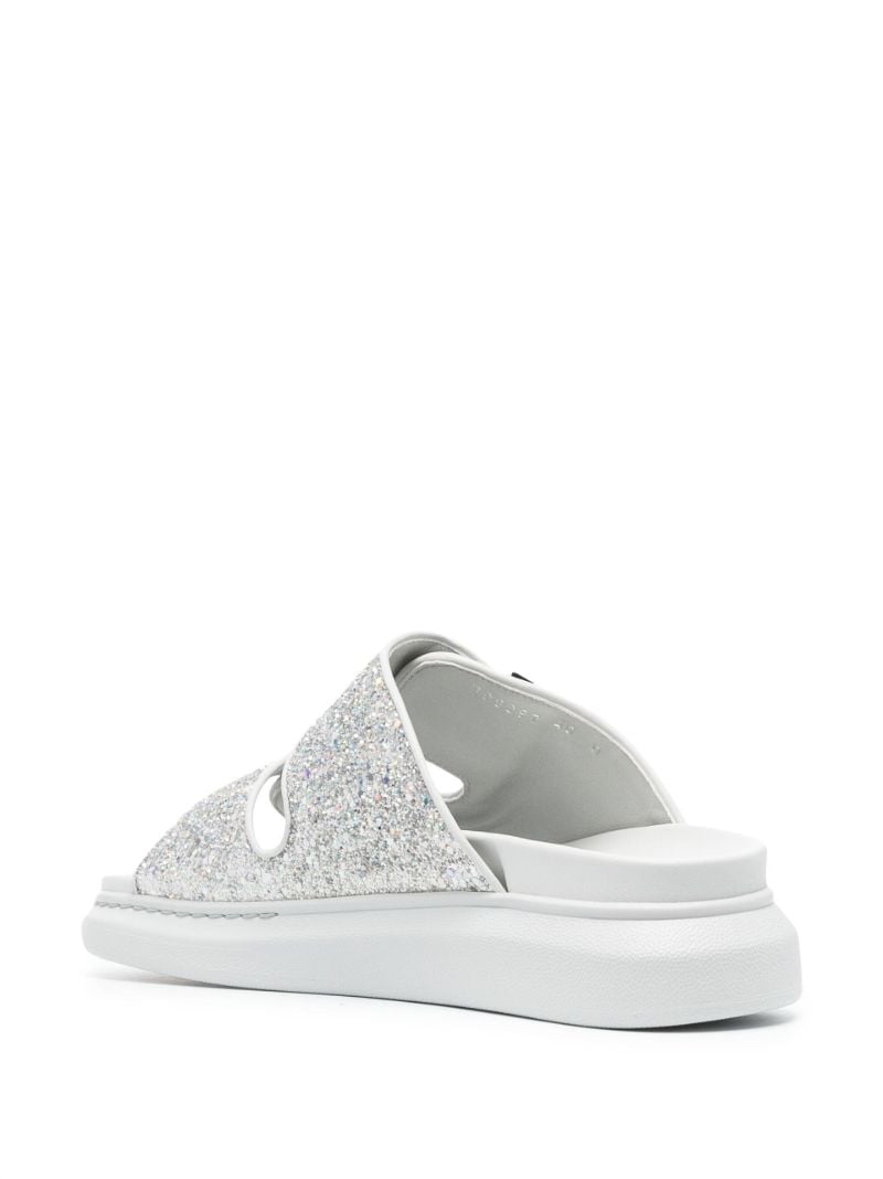 Silver Oversized Hybrid Glitter Sandals