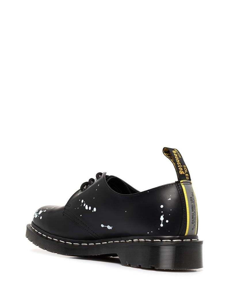 Black Neighborhood Paint-splatter Leather Loafers