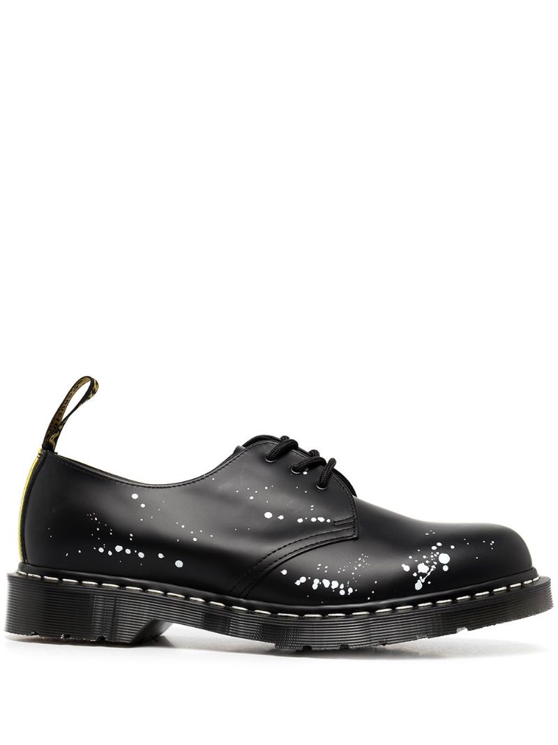 Black Neighborhood Paint-splatter Leather Loafers