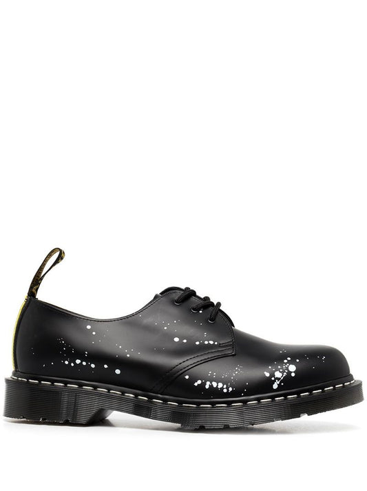 Black Neighborhood Paint-splatter Leather Loafers