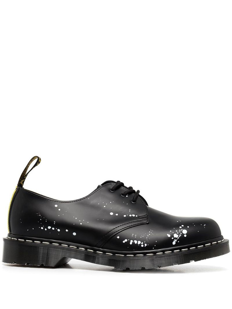 Black Neighborhood Paint-splatter Leather Loafers