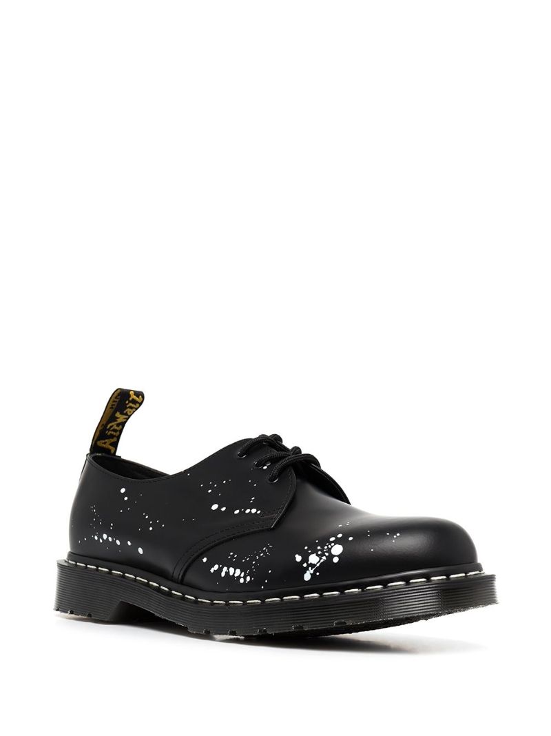 Black Neighborhood Paint-splatter Leather Loafers