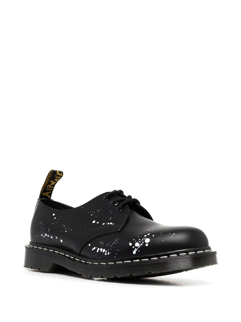 Black Neighborhood Paint-splatter Leather Loafers