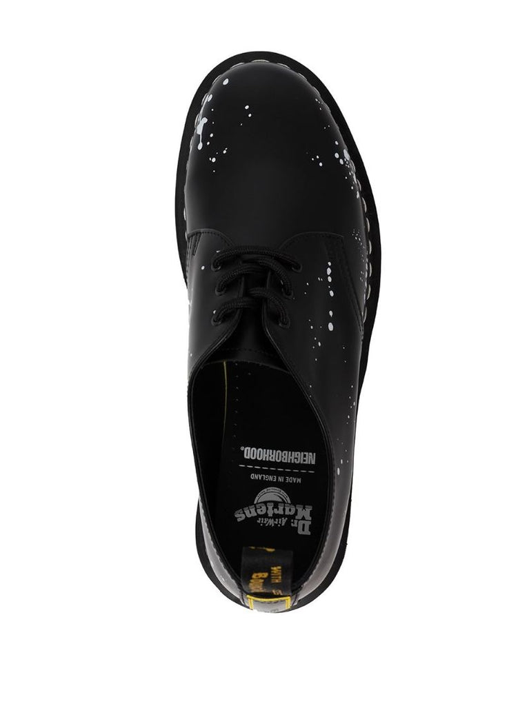 Black Neighborhood Paint-splatter Leather Loafers