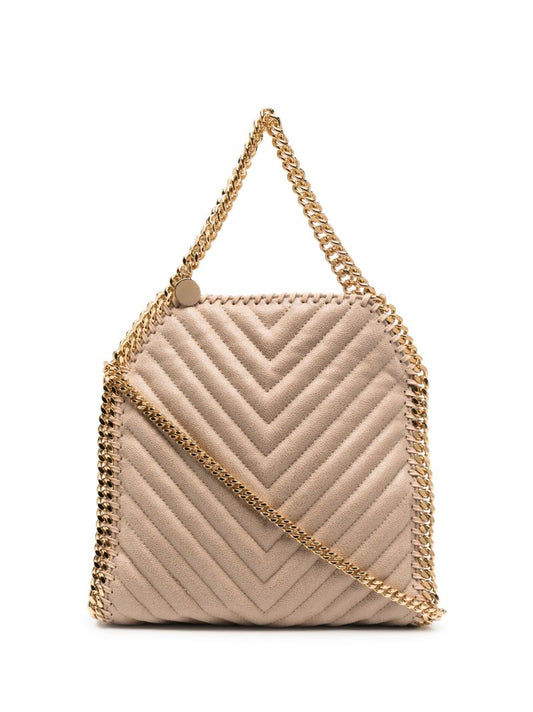 Neutral Falabella Quilted Mini Tote Bag