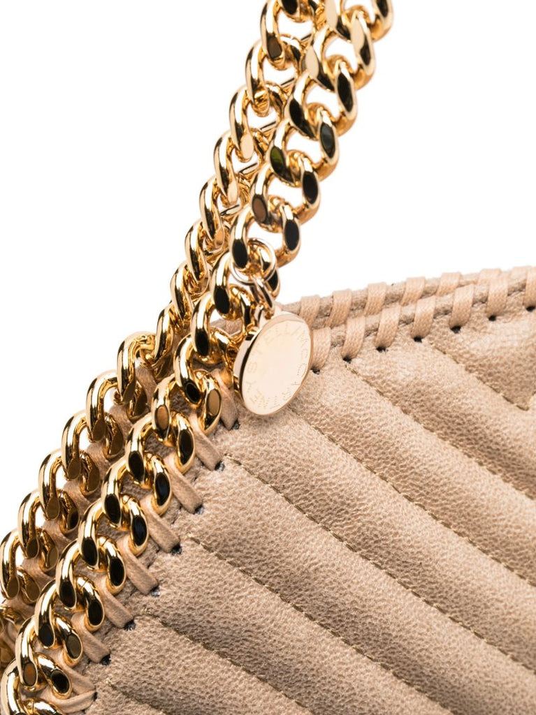 Neutral Falabella Quilted Mini Tote Bag