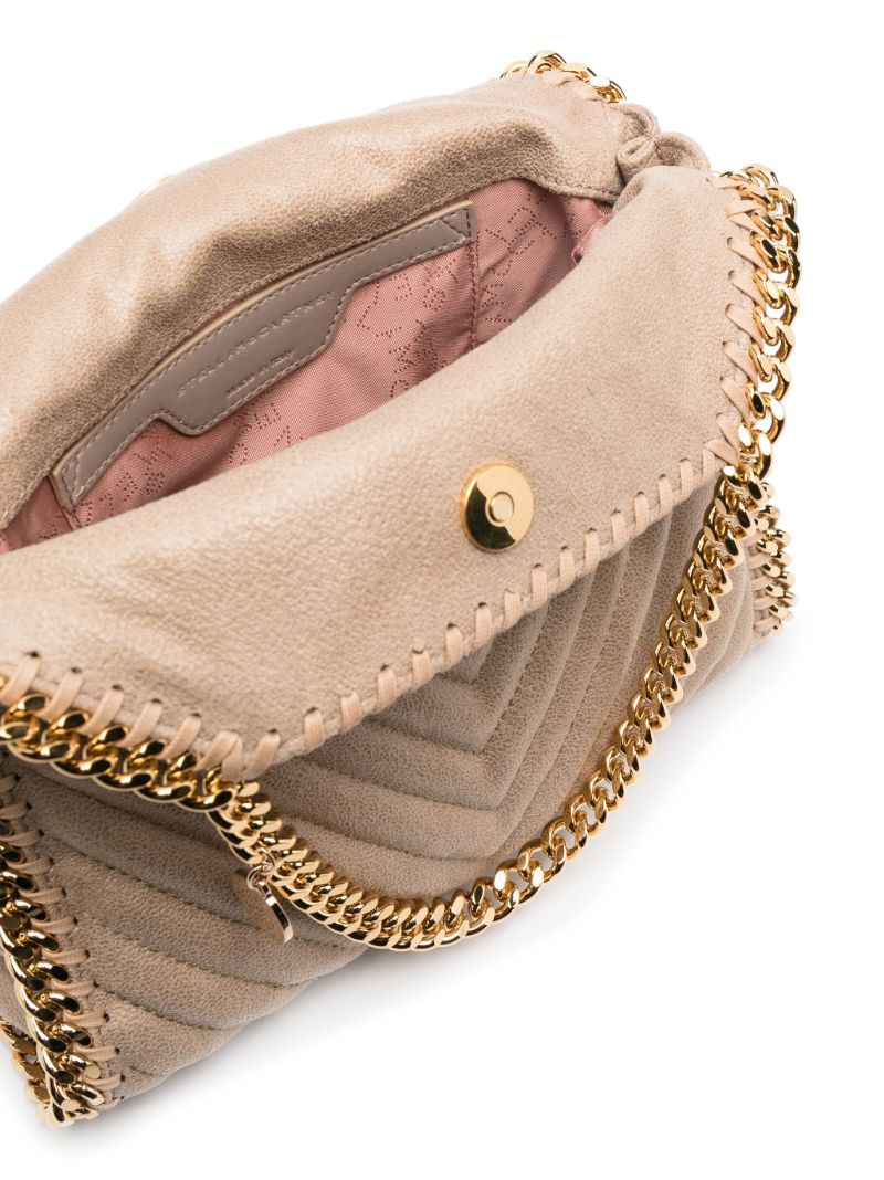 Neutral Falabella Quilted Mini Tote Bag